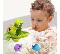 Giocattoli da bagno per bambini, set di gioco nell'acqua a forma di coccodrillo - giocattoli da bagno interattivi ed educativi, colore casuale, design innovativo, divertente azione di alimentazione, a
