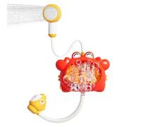 Giocattoli da Bagno per Bambini Soffione Doccia - Giocattolo Spruzzatore d'Acqua a Forma di Granchio per Vasca da Bagno, Bocca Automatica per Sputare Bolle con Filastrocche Musicali e Forti Ventose pe