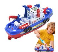 Giocattoli da bagno per la barca del fuoco, giocattolo da bagno in barca per bambini | Giochi di barca antincendio dei giocattoli elettrici - Nave a batteria con spray d'acqua automatico, luci e music