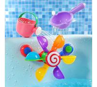 Giocattoli da bagno per neonati, annaffiatoio per bambini, set da 3 pezzi con cucchiaio da bagno e mulino a vento ad acqua, giocattoli interattivi divertenti per il bagno, adatti anche per spiaggia, d