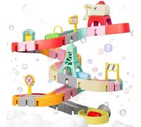 Giocattoli da bagno Set da costruzione per binari da parete Giocattoli da bagno per bambini con ventosa Divertente kit fai-da-te Compleanno per bambini e bambine di 4-8 anni