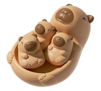 Giocattoli da bagno simpatica mamma capibara e 3 cuccioli capibara morbidi giocattoli galleggianti in vinile per il bagno dei più piccoli