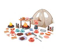 Giocattoli da campeggio per bambini, Set da campeggio per bambini con luce e suono - 47 pezzi Giochi di finzione con tenda da gioco pop-up, falò realistico e attrezzatura da cucina per avventure per