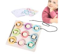 Giocattoli da infilare per bambini - Ferma velocemente le mani irrequiete, gioco di puzzle per imparare a infilare i colori in legno, perline grosse da 30 pezzi + cordoncino extra lungo, legno di fagg