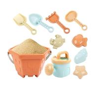 Giocattoli da spiaggia per bambini, 10 pezzi, con , secchio e rastrello | Kit di costruzione di castelli adorabili per bambini e bambine di 1 anno in su, piscina, giardino, vacanze in famiglia