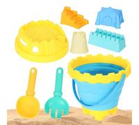 Giocattoli Da Spiaggia Per Bambini,Con Secchiello Pieghevole E Formine 8 Pezzi,Gioco Sabbia Costruzione Castelli - Per Cortile Giochi Spiaggia Piscina Sponda Del Lago Argine Del