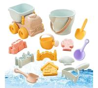 Giocattoli Da Spiaggia Per Bambini,Divertente Set Gioco Portatile con Palette e Secchiello,Set Costruzione Castello Giocattolo Da Spiaggia Per Bambini - per 3 Anni Giardino Giochi Riva del Fiu