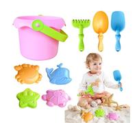 Giocattoli da spiaggia per bambini - Set di giocattoli di sabbia da 8 pezzi, kit di costruzione di castelli di sabbia leggeri con , secchio, pale, rastrelli per i giochi all'aperto della scuola