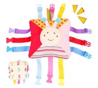 Giocattoli da viaggio per bambini con 6 paia di fibbie Modello a forma di ape, giocattoli educativi con numeri sul retro e suono tascabile incorporato per l'educazione alle abilità motorie di base