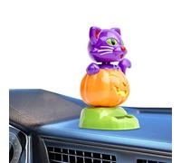 Giocattoli Danzanti per il Cruscotto - Figurina Solare a Forma di Gatto e Zucca per Cruscotto Auto - Statua Giocattolo Decorativa per Interno Auto per Camion Davanzali e Uffici