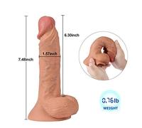 Giocattoli del sesso del dildo del silicone di due strati per le donne, macchina realistica del giocattolo del sesso del pene di gomma del pene anale realistico dei dildo con la forte ventosa