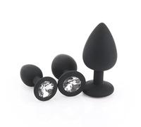 Giocattoli della coppia in silicone Happy Toys Set di 3 pezzi Anâl Plūg Noir Gym Props