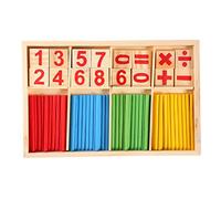 Giocattoli di apprendimento della matematica prescolare in legno colorato per il bambino, Blocchi di costruzione, Bastoni di conteggio, Bastone di intelligenza matematica in legno multicolore