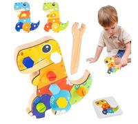 Giocattoli di apprendimento educativi in legno | Consiglio per cacciavite per bambini, scheda cacciavite per dinosauro educativo | Giocattolo di sviluppo sensoriale per bambini in classe prescolare