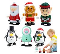 Giocattoli Di Corda Per Natale,Giocattoli Di Corda Per Natale | 6X giocattoli di Natale per bambini Cartoon - Colorato orologio divertente centrotavola Natale calzino farcito per bambini p