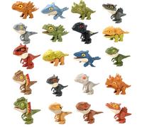 Giocattoli di dinosauri da dito, mini figure di dinosauri per bambini 3+ 20 pezzi Marionette da dito Giocattoli articolari mobili Marionette divertenti educative per decorazioni per interni