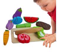 Giocattoli di frutta da tagliare,Attività Educative Prescolari In Legno | Abilità Motorie Fine Giocattolo Interattivo Imitazione per Compleanno Famiglia Scuola 3+ Anni