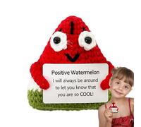 Giocattoli Di Frutta Positivi - Frutta Uncinetto Per Il Supporto Emotivo, Figure Di Ganci Di Anguria Positivi Fatti A Mano, Frutta Di Lana Divertente Per Aiuto Emotivo | Carte In