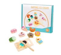 Giocattoli di frutta tagliati per bambini, giocattoli per tagliare la frutta per bambini,gambo in legno Giochi educativi - Attività di coordinazione occhio-mano per tagliare il cibo tribù giocattoli