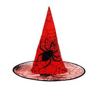Giocattoli di Halloween Cappelli da strega per donne bambini strega costumi di Halloween accessori cappello pieghevole luce notturna (rosso, taglia unica)