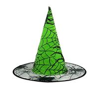 Giocattoli di Halloween, cappelli da strega, per donne, bambini, strega, costumi di Halloween, accessori per costumi di Halloween, cappello pieghevole luce notturna (verde, taglia unica)