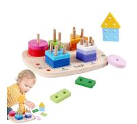 Giocattoli di Impilamento in Legno,Tavola Geometrica Educativa - Impilatore per Ordinamento Forme,per Bambini, Casa, Scuola 'Infanzia, Asilo, Viaggio, Sviluppo E Apprendimento
