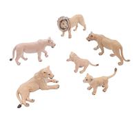 Giocattoli di Leone, Statuetta di Leone 6 Pezzi Set di Modelli di Leoni Realistici Mini Animali Selvatici Statua Figure di Famiglia di Leoni Decoraion per Progetto Scolastico