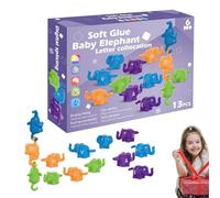 Giocattoli di lettere abbinati, set di alfabeto con combinazione di animali - Giocattolo di corrispondenza con numeri di elefante,Gioco educativo interattivo di colori vivaci per la casa, all'aperto
