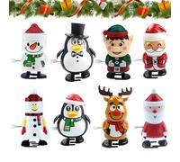 Giocattoli Di Natale Caricati A Molla - Set Interattivo Da 8 Pezzi Per Saltare E Camminare, Realizzato In Resistente | Statuette Decorative Per Feste | Giocattoli Divertenti Per Bambini E Ado