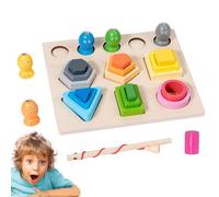 Giocattoli di ordinamento di forma per i più piccoli, ordinamento in legno e giocattolo impilabile, di corrispondenza di forma di puzzle in legno | Colori vivaci Giocattolo educativo precoce