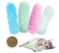 Giocattoli di peluche a strisce a forma di gatto con erba gatta rosa,Bianco,verde chiaro,cielo blu,Bruco rosa - 1 pezzo (morbido),2 pezzi - Rosa + Verde chiaro (pelle nuvola),2 pezzi rosa (pelle nuvol