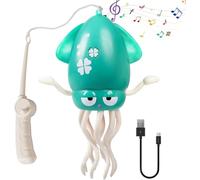 Giocattoli di polpo danzante magico con ricarica USB, divertenti calamari elettrici con LED e musica, sensore automatico per evitare gli ostacoli, giocattolo per il tempo della pancia per bambi green
