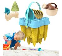Giocattoli di Sabbia all'aperto - Kit di Sabbia per Li, Set di Viaggi da Spiaggia | Strumenti di Costruzione Creativi Confezione Varietà di Muffa Colorata, Borsa a Maglia Pratica, Costruzione