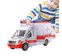 Giocattoli di salvataggio con luce e - auto da gioco durevole Abs giocattolo sonoro realistico | 11,42 x 5,51 x 3,94 in ambulanza con letto paziente, veicolo educativo per il gioco, medico T