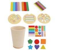 Giocattoli di selezione dei colori per i più piccoli, giocattoli di selezione dei colori in legno | Giocattolo per le capacità motorie fini - Giocattolo di apprendimento prescolare con bordi lisci per