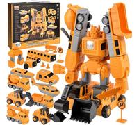 Giocattoli di Veicoli da Cantiere Robot Trasformabile Magnetico, Cantiere Robot Giocattolo per Bambini, Costruzione Giocattoli Scavatore Auto Giocattolo per Ragazzi e Ragazze di età Compresa tra 3+