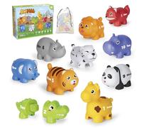 Giocattoli Didattici per Bambini di 2 3 4 anni, 20 Pezzi di Gioco di Abbinamento Numerico con Inglese Digitale, 10 Diverse Figure di Animali, Montessori Giocattoli per La Motricità Fine per Bambini