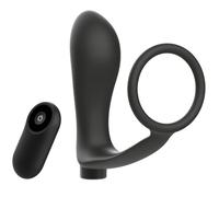 ADDICTED TOYS ANILLA PENE CON PLUG ANAL CONTROL REMOTO NEGRO RECARGABLE