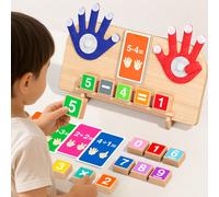 Giocattoli educativi Montessori per bambini piccoli, giocattoli matematici per il conteggio con le dita, blocchi per il conteggio dei numeri, giocattoli matematici in legno per l'educazione dei bambin