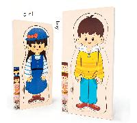 Giocattoli Educativi Montessori Per L'apprendimento Precoce, Puzzle Multistrato In Legno Per Bambini Per La Consapevolezza Del Corpo E La Conoscenza Scientifica Del Corpo Umano, Giocattolo Didattico E