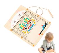 Giocattoli educativi per bambini piccoli con arte a punti magnetici, tavolo da disegno magnetico di puzzle | Tavola di puzzle magnetica in legno per imparare a contare - Schede d