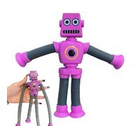Giocattoli elastici a ventosa - Giocattoli elastici educativi a forma di robot con braccia e gambe da tirare | Bomboniere con tubo telescopico sensoriale a LED, regalo di compleanno perfetto per i bam