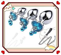 α ρ Giocattoli Elasticizzati In Acciaio Inossidabile Set Blu Da 3 Pezzi Con Campanello E Catena, Giocattoli Per Camera Da Letto Per Coppie, Regali Per Uomo Donna.