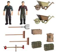 Giocattoli Fattoria 12 Pezzi/Set Simulazione Realistica Figurine di Contadini in Miniatura Giocattoli Fattoria Britannia Accessori di Scena Piccolo Playset Educativo per Bambini Piccoli Bomboniere