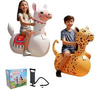 Giocattoli gonfiabili a forma di leopardo e alpaca, 2 pezzi, giocattoli gonfiabili giganti per bambini dai 5 anni in su, con pompa ad aria, per interni ed esterni, giocattolo rimbalzante, capacità di