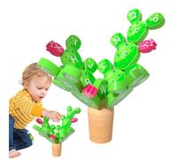Giocattoli impilabili a cactus, bilanciamento di cactus, con design alfabeto, in legno impilabile | divertenti attività educative, rami per bambini, bambini, ragazze