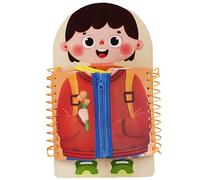 Giocattoli impilabili, tavolette per imparare a vestire, pratica educativa per allacciare le scarpe per bambini, imparare ad abbottonare, fibbie, cerniere, bottoni a pressione, giocattoli Montessori