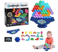 Giocattoli impilanti - Building Blocks | Costruzioni esagonali | Torre Balance Game | Gioco della torre della da tavolo | Giocattoli STEM per bambini e adulti che apprendono attività per i gio