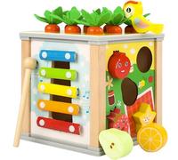 Giocattoli in legno a partire da 1 anno, Cubo Montessori multiattività 6 in 1, a partire dai 12 mesi, giocattolo per bambini, puzzle in legno per ragazzi e ragazze