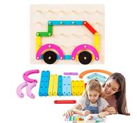 Giocattoli in legno di board, puzzle a di legno | Blocchi di impilamento educativo set giocattolo,Creative Educational Shapes Table Game per l'apprendimento in età prescolare